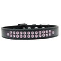 Unconditional Love Two Row Light Pink Crystal Dog CollarBlack Size 18 UN784031